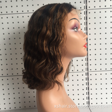 Original Burgundy Brown Front Brazilian Virgin Brazilian Bone Straight Lace Human Hair Wig
